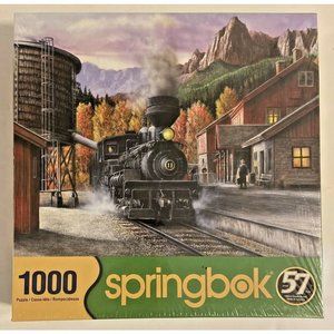New Factory Springbok's 1000 Piece Jigsaw Puzzle Mountain Express 24" x 30"